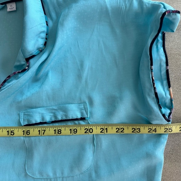 Van Winkle & Co.Blue Pajama Set with Notched Lapel and Short Sleeves (734) - Picture 10 of 15